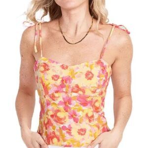 GREAT CONDITION Old Navy Fitted Linen-Blend Tie-Shoulder Cropped Cami Top 2X